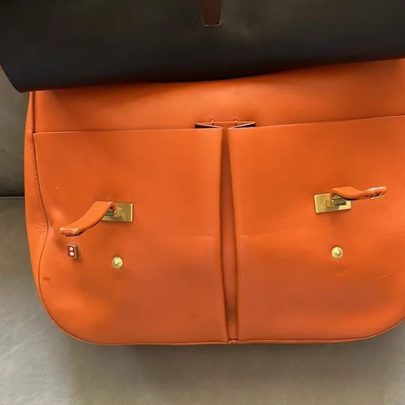 Bally vintage Orange Leather Shoulder Bag - Picture 4 of 6